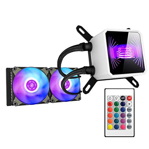 Liquid CPU Cooler, Aigo RGB LED 240mm Liquid CPU Cooler Radiator Easy Installation Water Cooler High Performance Liquid Freezer All-In-One Liquid Cooling System, INTEL/AMD with AM4 Support