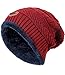 MIEDEON Men 's Winter Knitting Skull Cap Wool Warm Slouchy Beanie Hat Red One Size