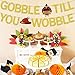 Gobble Till You Wobble Banner Gold Glitter | Thanksgiving Banner | Thanksgiving Decorations | Fall Thanksgiving Turkey Day Decor | Thanksgiving Party Decorations Supplies Home office Decor