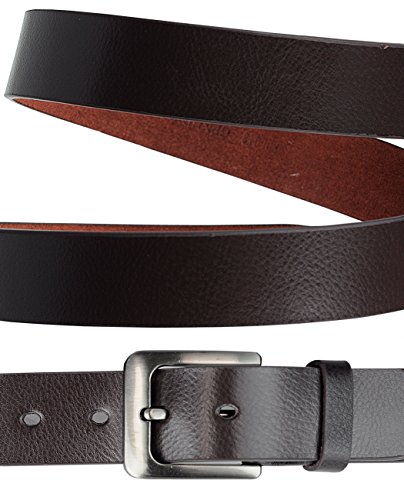 Eurosport Men's Bonded Leather Cut-To-Fit Classic Belt with Metal Square Buckle, Brown, Medium
