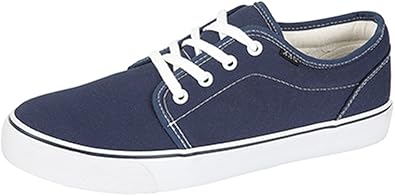 blue canvas deck shoes