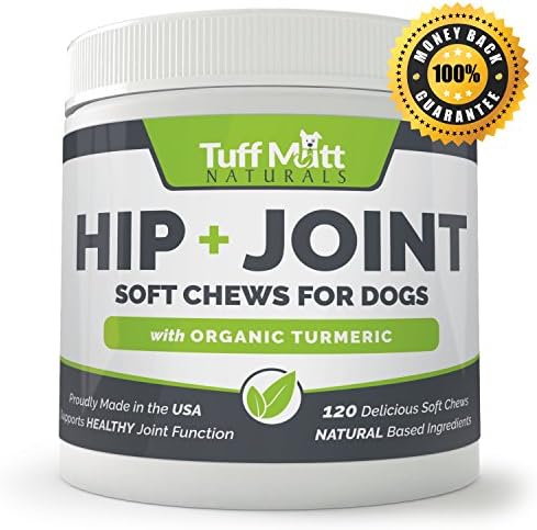 Dog Supplements for Joints, Natural Soft Chews Support Health of Hip and Joint Function, Glucosamine Chondroitin, Organic Turmeric, MSM Eases Pain Relief, Inflammation, Small to Large Breeds 120-Count