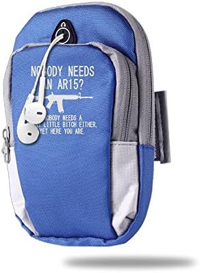 Nobody Needs An AR15 Unisex Outdoor Sports Cute Arm Package Bag Cell Phone Bag Key Holder Zipper Bag