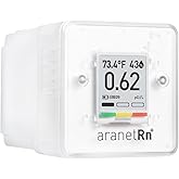 SAF Aranet Radon Detector for Home: 10-Min Measurement, Temperature, Relative Humidity, Pressure, E-Ink Display, 7-Year Battery, Portable with Free App, Bq/m3 & pCi/L Selectable