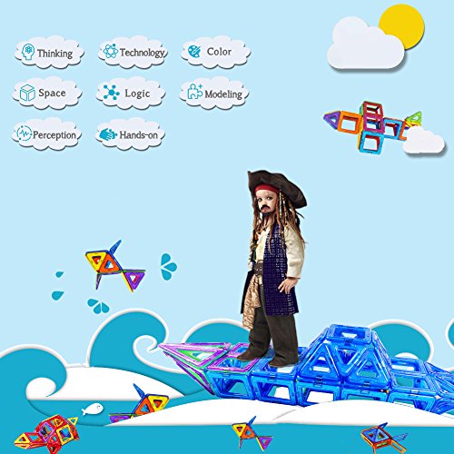 image for Magblock Magnetic Tiles STEM Educational Gifts and Toys Set for Boys,M