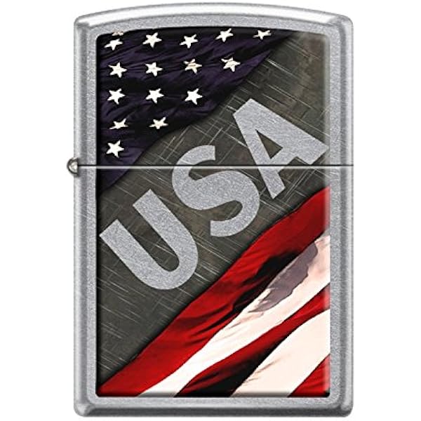 Briquet Zippo 60.002.139 Drapeau Américain - Collection Printemps 2016 - Chromé Brillant