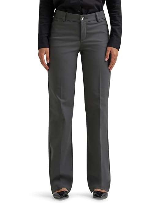 Lee Women's Ultra Lux Comfort with Flex Motion Trouser Pant, Static Gray, 10 Short