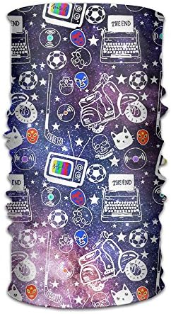 BRIGHT Unisex Sports&Casual Tape Music Intrument 12-in-1 Headwear Wears As Headband,Neck Gaiter,Bandana,Helmet Liner,Balaclava Quick-Dry Microfiber For Running,Yoga,Hiking,Travel