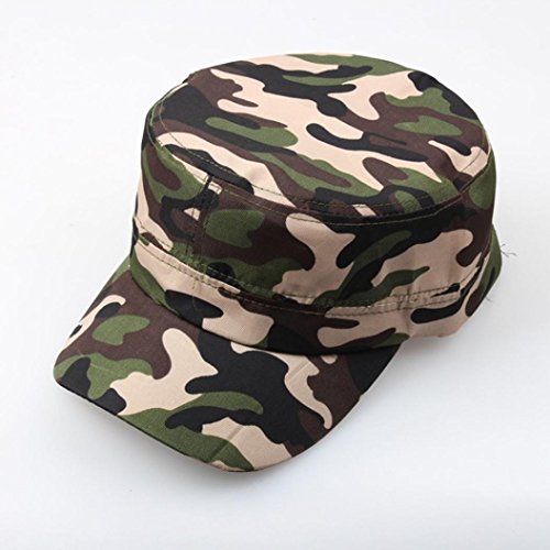 Tpingfe Outdoor Camo Tactical Plain Vintage Army Military Cadet Style Cap Hat Adjustable (E)