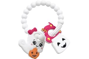 BIGSPINACH Ghost Teether and Cute Ghouls Ring Teether Halloween Activities for Toddlers, Preschoolers & Older Kids