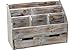 Executive Office Solutions Vintage Rustic Wooden Office Desk Organizer & Mail Rack For Desktop, Tabletop, or Counter - Distressed Torched Wood-Store Supplies, Desk Accessories, Mail – Barnwood (WO3)