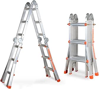 LJSJT Escalera Plegable de Aluminio Escalera de ingenieria Escalera