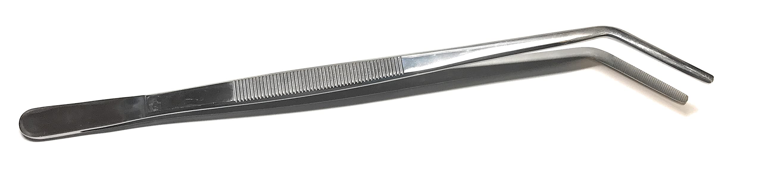 12" Reptiles Feeding Forceps Tweezers Long Curved Bent Ends Aquarium BBQ Medical Grade Stainless Steel