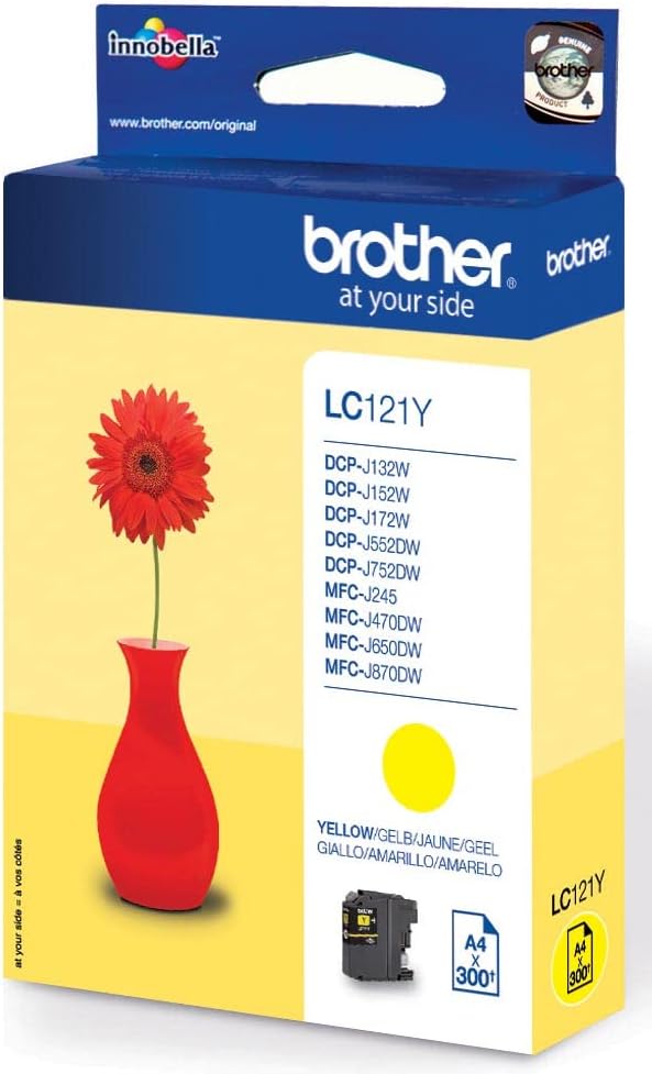 Brother LC121Y Yellow Ink Cartridge LC123 Compatible DCP J132W J152W MFC J245