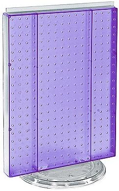 16" W X 20" H Purple Counter Top Rotating Pegboard Tower Display Unit