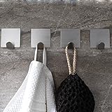 4-Pack SUS 304 Stainless Steel 3M Self Adhesive Hooks Bathroom Kitchen Towel Robe Hook