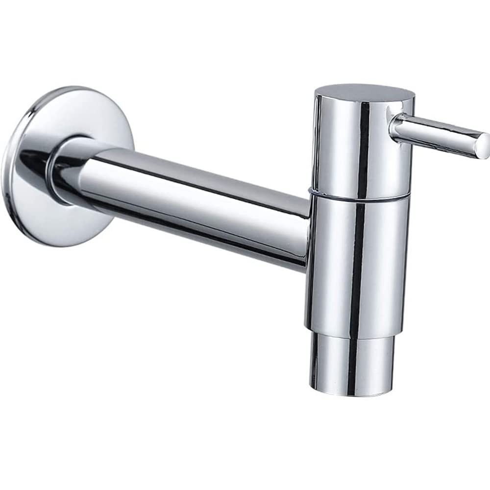 Garden Faucet, Wall Faucet, Anti-Freeze Faucet, Bathroom Faucet, Stainless Steel Water Saving Faucet for Bathroom, Washbasin, Balcony, Kitchen (Silver)