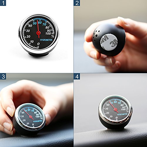 image for YGMONER Mini Car Digital Clock Auto Watch Automotive Thermometer Hygro