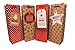 Holiday Wine Bottle Gift Bags with Tissue Paper - 12 Pack Bulk Variety Set - Includes 4 Cute Red and Gold Designs with Printed Gift Tags - Bottle Totes for Christmas Presents - by Haute Soiree