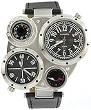 YouYouPifa Classy 4 Dial Stainless Steel Quartz Watch (Black)