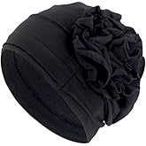beauty YFJH Pre Tied Chemo Headwear for Women Solid Flower Turban Caps Cancer Beanies Headwrap Hair Loss Cover