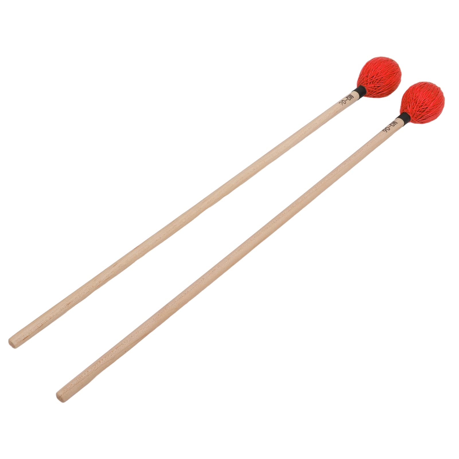 Jeanoko Wood Handle Yarn Head , Medium Hard Mallet , Smooth Soft Playing 1 Pair Marimba Mallets Professional For Percussion Instruments(Red)
