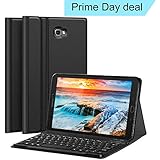 CHESONA Galaxy Tab A 10.1 Keyboard Case Compatible Samsung Galaxy Tab A 10.1 inch SM-T580/T585 Ultra Slim PU Leather Stand Flip Detachable Wireless Keyboard Cover (No S Pen) Andriod Tablet-Black