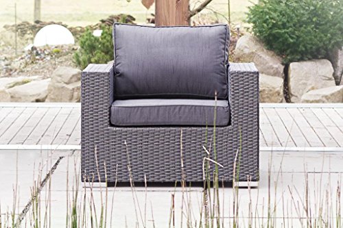 essella Polyrattan Garnitur Bahamas in Grau Flachgeflecht – Bild 5