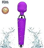 Water Resistant 10 Powerful Multi-Speed Cordless Power Wand Massager Vibrators For Women Rechargeble Waterproof Personal Wireless (purple)