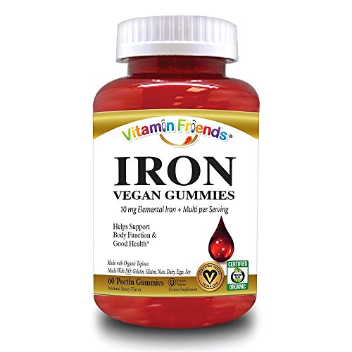 Vitamin Friends Iron Adult Gummies Vegan, Organic, Kosher, Allergen