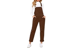 LookbookStore Womens Overalls Corduroy Bib Adjustable Straps Fashion Jumpsuit Overall for Women with Pocket