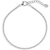 BERRICLE Sterling Silver Round Cut Cubic Zirconia CZ Statement Tennis Bracelet for Women 7 inch (Yellow Gold Flashed, Rhodium Plated)