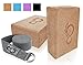 Premium Yoga Blocks & Metal D Ring Strap Yogi Set (3PC) 2 Pack Cork Blocks to Support & Deepen Poses, Improve Strength, Flexibility & Balance - Lightweight, (Cork & Dark Grey Strap)