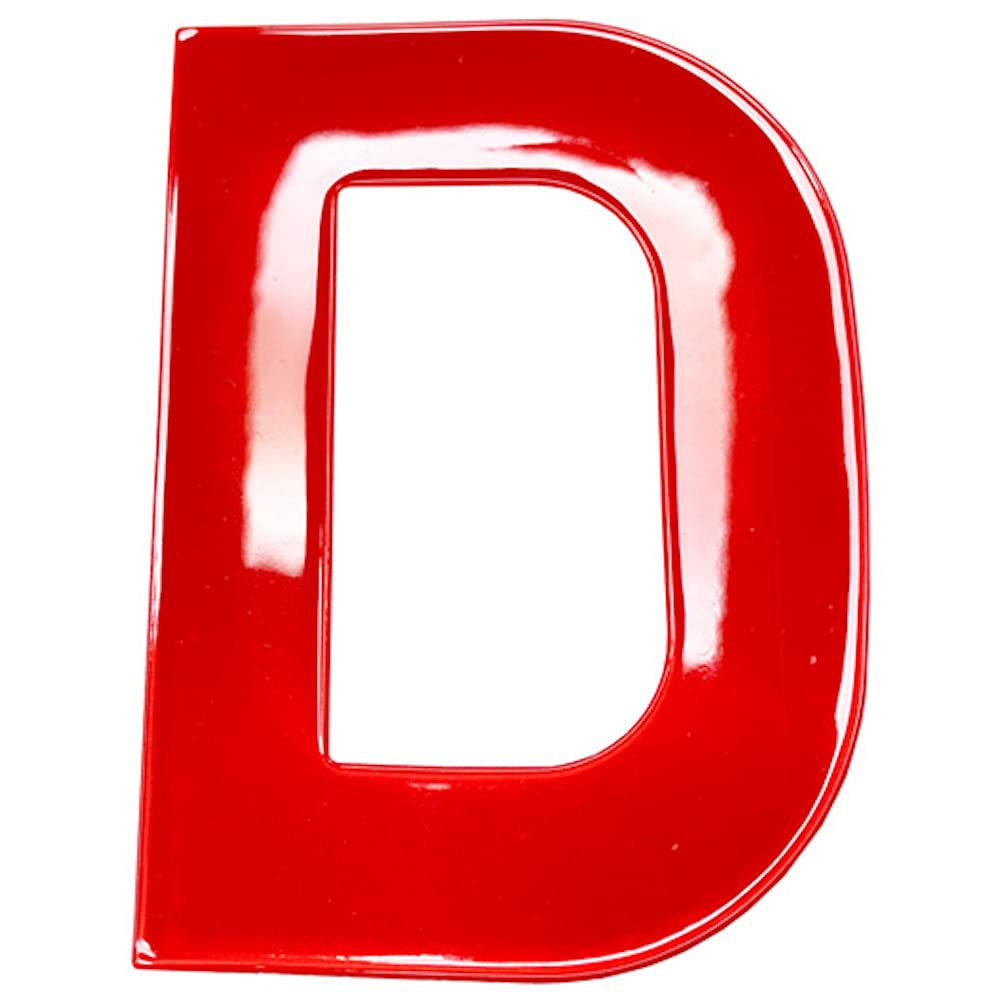 Merriway BH05627 (2 Pcs) Red High Visibility Reflective Plastic Stick-On Wheelie Bin Post Box Crate Dust Bin Letter 75 mm (3 Inch) Letter D - Pack of 2 Pieces