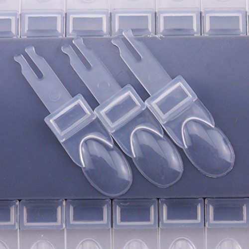 Pack of 4 - GOGOONLY 24 Clear Tips Reusable Nail Art Display Chart Acrylic False Tips Practice Tool - 96 Tips in Total - BH000450