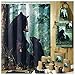 DS BATH Black Bear Shower Curtain,Polyester Microfiber Waterproof Shower Curtains,Printed Animals Shower Curtains for Bathroom,Fabric Bathroom Curtains,72 inches W x 72 inches H