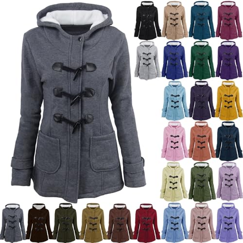 Angxiwan ladies fleece jackets full zip Zip up Hoodie Women Warm Fleece Linen Jacket With Pockets Plus Size Long Sleeve Hooded Winter Autumn Clothes for Cold Weather lightweight hoodies women