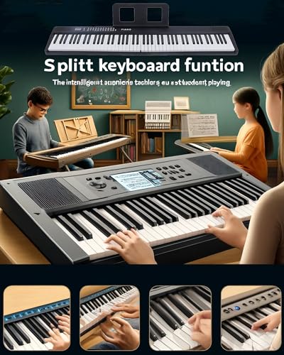 ALLESM Portable Foldable 88-Key Piano Semi-Weighted Keys with Sustain Pedal Touch-Sensitive Keys and Bluetooth, Dual Stereo Speakers Folding Digital Piano for home park classroom
