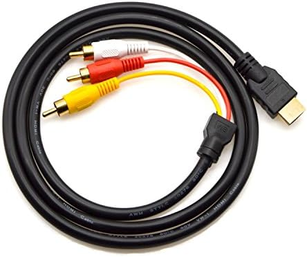 HDMI to RCA Cable, Seotic HDMI Male to 3 RCA Audio Video AV Cable Cord Adapter Transmitter for TV HDTV DVD Full HD 1080P. 5ft/1.5m Black