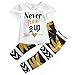 Magical Baby Little Girls Never Grow Up T-Shirt and Maple Leaves Pants Outfit (90(1-2Y))