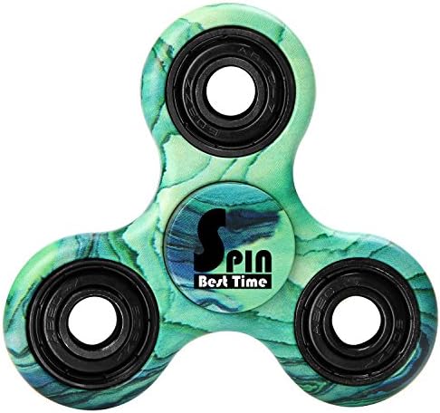 Best Time Spin Tri Fidget Spinner Metal EDC Finger Hand Toy, Perfect for Children and Adults Time Killer, ADHD Focus Anxiety Relief (Marble)