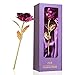 Childom Mom Gift, Mothers Gift, Present for Girlfriend, 24K Rose Flower Purple Rose Golden Foil with Gift Box, Great Gift Idea for Valentine's Day, Birthday, Anniversary