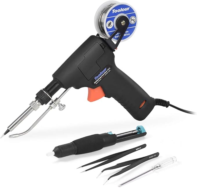 Toolour Soldering Iron Gun Kit 6in1, 60W Temp Adjustable Solder Auto