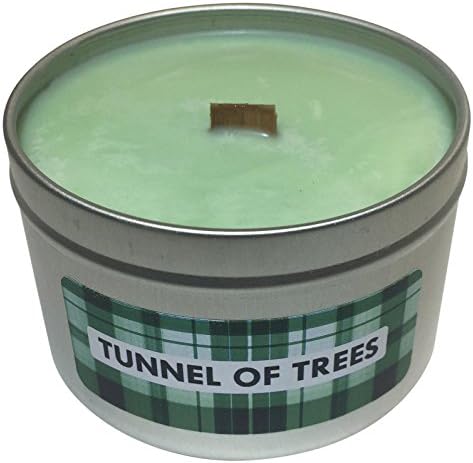 Scented Candle | Pine and Fresh Air Scent (Tunnel of Trees) Relaxing Crackling Wooden Wick Highly Scented Luxury Soy Candle, 8 ounce Tin