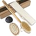 ANVAVA Body Brush - Exfoliation Set for Dry Skin Brushing Reducing Cellulite Boosting Lymphatic Flow, Including 100% Natural Boar Bristles Brush, Massager, Konjac Face Sponge and Loofah Strip