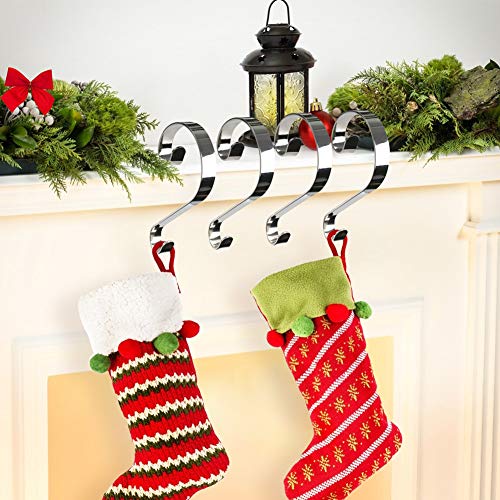 3 otters Christmas Stocking Hanger Set, 4PCS Stocking Holders Christmas Stocking Garland Hooks