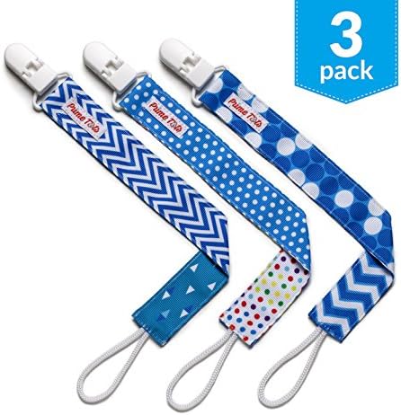 Prime Tots ✮ Pacifier Clip Boy - 3 Pack ✮ Perfect As Soothie Pacifier Holder, For Infant Teething Toys ✮ Rust Free ✮ Best Baby Shower Gift ✮ Get It Now