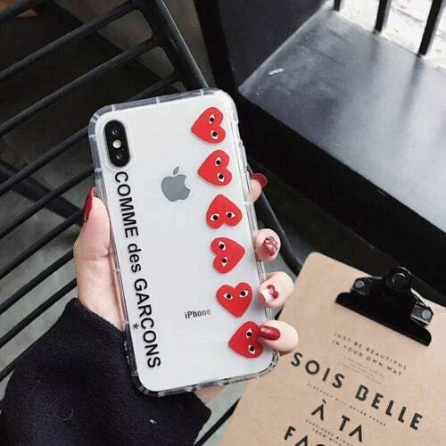 yanmeishop CDG Play Comme des Garcons soft silicone case cover for iphone 6 7 8 X XS MAX XR