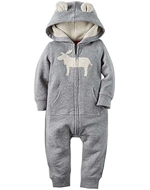 Baby Boy Carter's Moose Hooded French Terry Coverall, 6 month