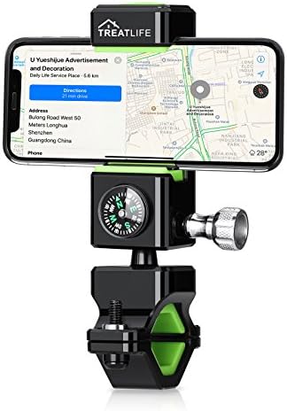 Bike Phone Holder, Treatlife Motorcycle Cellphone Grip Mountain Road Bicycle Holder Cradle Electric Car Clamp 360°Rotatable Mount